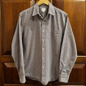 J.Crew Men’s Secret Wash Slim Fit Stretch Gingham Long Sleeve Shirt Multicolor L